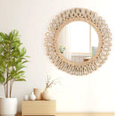 Axyaa Bohemian Woven Mirror: Homestay Style Wall Decor for Living Room, Bedroom & Hotel