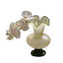 Cream Green Lily Flower Mouth Base Wind Lamp Vase by Axyaa.