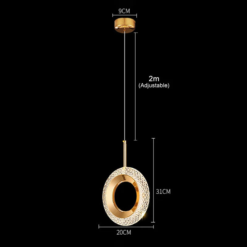 Axyaa Nordic Ring LED Pendant Lights Modern Hanging Lamp for Bedroom and Living Room