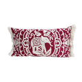 Axyaa Floral Alpaca Elephant Embroidered Lumbar Pillow Cover - Boho Style