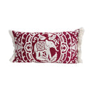 Axyaa Floral Alpaca Elephant Embroidered Lumbar Pillow Cover - Boho Style