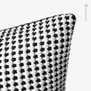 Axyaa Nordic Hand-Woven Leather Pillow in Black and White