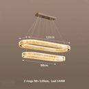 Axyaa Oval Steel Crystal Chandelier Pendant Lights - Dimmable Luxury LED Hang Lamp