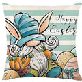 Axyaa Easter Decor Pillow Cover: Dwarf Bunny & Egg Print Farmhouse Sofa Cushion