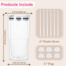 Axyaa Double-Layer Snowball Tumbler with Lid, Straw, and Pre-Drilled Hole
