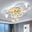 Axyaa Gold Black White Starry Sky LED Chandelier for Bedroom & Restaurant