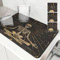 Axyaa Skull Astrology Kitchen Drying Mat - Quick Dry, Anti-Slip & Absorbent Drain Pad