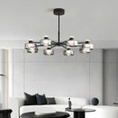 Axyaa Minimalist Circle Glass Chandelier LED Pendant Lights for Home Decor