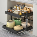 Axyaa Under Sink Drawer Storage Rack Pull-Out Shelf - Kitchen Dish Spice Basket