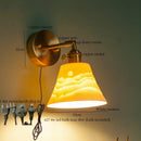 Axyaa Brass Ceramic LED Wall Light Bedside Lamp Modern Copper Arm Nordic style