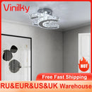 Axyaa K9 Crystal LED Ceiling Lamp: Modern Stainless Steel Kitchen Light Fixture, Lustres Luminaire