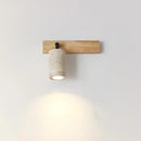 Axyaa LED Wall Lamp Sconce Yellow Travertine Wood Bathroom Mirror Light