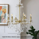Axyaa Crystal Copper Chandelier Pendant Lights with LED Candle, Luxury Home Decor