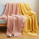 Axyaa Pink Tassels Throw Blanket: Soft, Textured, Cozy Knitted Blanket for Sofa, Couch
