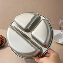 Axyaa Stainless Steel 3-Compartment Dinner Plate - Divided Food Tray