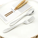 Axyaa 5Pcs Silver Stainless Steel Cutlery Set Dinnerware Tableware Silverware Set