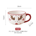 Axyaa Santa Claus Ceramic Mug Elk Coffee Cup Embossed Flower Teacup