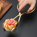 Axyaa Stainless Steel Food Tongs with Golden Handle
