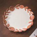 Axyaa Retro Flower Vine Ceramic Plate: High-end Steak Plate for Home & Restaurant