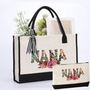 Axyaa Printed Waterproof Canvas Tote Bag Set - Stylish Large Shopping Bag for Women