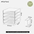 Axyaa 4-Tier Stackable Paper Tray with Pen Cup - Durable PET Desktop Organizer