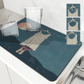 Axyaa Clothesline Art Drying Mat: Non-Slip Absorbent Tableware Mat for Kitchen Counter
