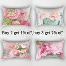 Pink Flower Polyester Pillowcase - Romantic Girl Room Aesthetic Decor