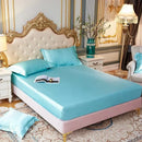 Axyaa Satin Silky Fitted Bed Sheet Set - Luxury Solid Color Sheets & Pillow Cases