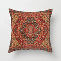 Axyaa Red Plush Moroccan Ethnic Sofa Cushion Cover -  Customizable 40x40 50x50 60x60