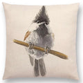 Birds Painting Cushion Cover - Axyaa Collection: Robin, Titmouse, Toucan, Sparrow, Firecrest, Cardinal, Bullfinch