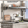 Axyaa Over Sink Dish Drying Rack & Organizer Shelf - Adjustable Multifunctional Storage