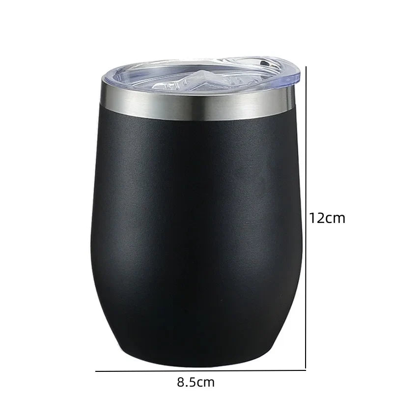 Axyaa Stainless Steel Thermos Bottle, 12oz Eggshell Cup for Travel, Office, School