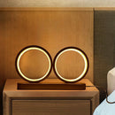 Axyaa Aluminum Double Circle Desktop Lamp with Three-color Key Dimming Technology