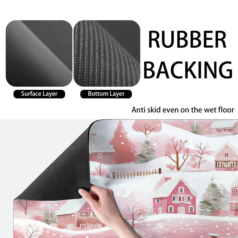 Axyaa Christmas Kitchen Draining Mat: Quick Dry, Super Absorbent, Antiskid