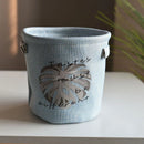 Axyaa Turtle Back Leaf Planter Pot with Burlap Handle: Stylish Home Decor & Storage Solution
