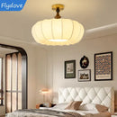 Axyaa French Retro Pumpkin LED Ceiling Chandelier Home Decor