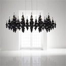Axyaa Black White Beads Chandelier Moon Tears Pendant Luxury Kitchen Hanging Lamp