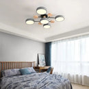 Axyaa Wood Iron Art Chandelier for Modern LED Ceiling Light in Living Room