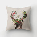 Deer Animal & Natural Leaves Cushion Cover by Axyaa - Home Decoration
