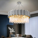 Axyaa Crystal LED Ceiling Lamp Silver Chandelier Dining Room Pendant Light