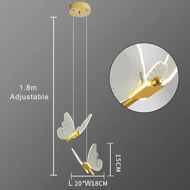 Nordic Butterfly LED Pendant Lamp for Stylish Indoor Lighting by Axyaa
