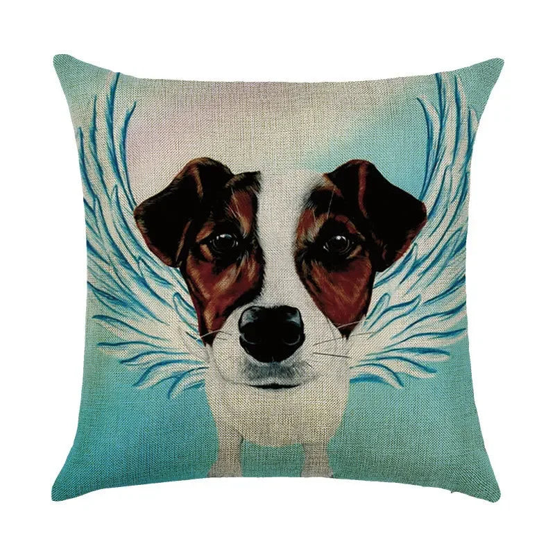 Axyaa Cartoon Dog Linen Pillowcase 45*45cm