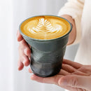 Axyaa Rough Pottery Coffee Cup, Irregular Gradient Ceramic Latte Tea Cup