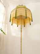 Axyaa Vintage Tassels Floor Lamp LED E27 Copper Art Deco Standing Light