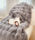 Axyaa Long Fur Rabbit Plush Blanket