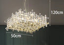 Axyaa Crystal Chandelier Stair Pendant Lamp Living Room Pendant Lights Home Interior Lighting