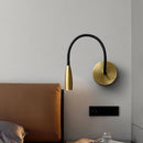Axyaa Adjustable Copper LED Wall Light, Gold and Black Rotated Wall Lamp