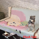 Axyaa Plaid Splicing Puppy Knitted Blanket | Multi-Use Picnic Cloth & Nap Mat