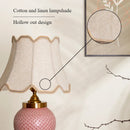 Axyaa Nordic Ceramic Floor Lamp Vase Design with LED Light and Fabric Lampshade