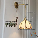 Axyaa Tiffany Style LED Wall Light Fixture Handcraft Glass Sconce Bedside Lamp